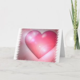 Rosa Heart-designhälsningskort Helgkort