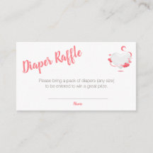 Rosa Heart Diaper Raffle Girl Baby Shower