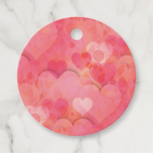 Rosa Heart Dreams Gåvor Etiketter (Framsida)