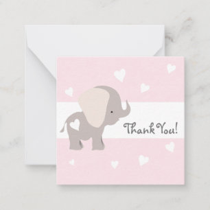 Rosa Heart Elephant Tack Notecards Anteckningskort