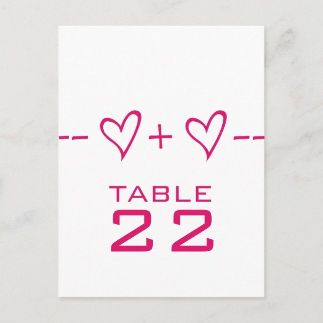 Rosa Heart Equation Bordsnummer Postcard (Framsida)
