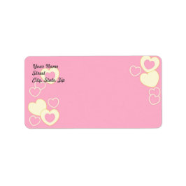 Rosa Heart Eyelet Background Adress Sticker Adressetikett