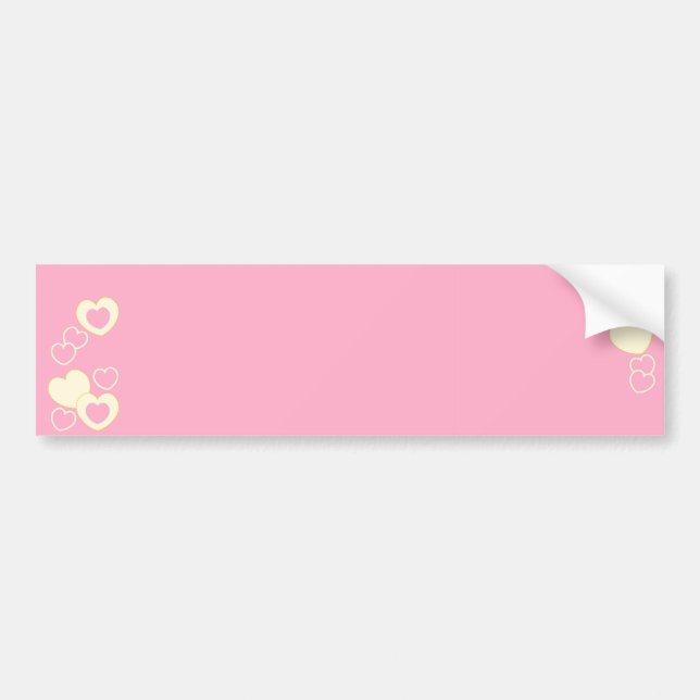 Rosa Heart Eyelet Background Bumper Sticker Bildekal (Framsidan)