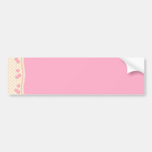 Rosa Heart Eyelet Background Bumper Sticker Bildekal
