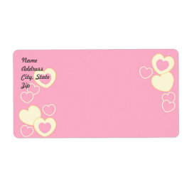 Rosa Heart Eyelet Background Shipping Label Fraktsedel