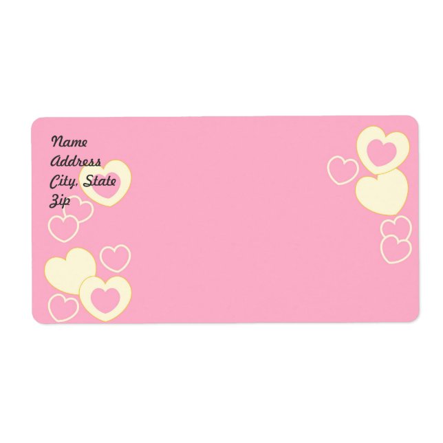 Rosa Heart Eyelet Background Shipping Label Fraktsedel (Framsidan)