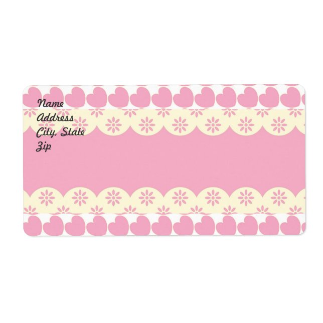 Rosa Heart Eyelet Shipping Label Fraktsedel (Framsidan)