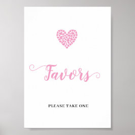 Rosa Heart Flicka Favoriter babyskylt för Poster