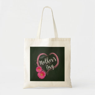 Rosa Heart Flowers Mors dag - Budget Tote Tygkasse