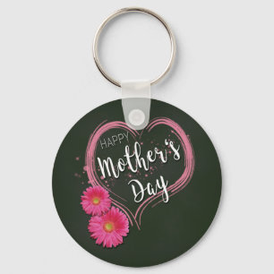 Rosa Heart Flowers Mors dag - Keychain Nyckelring