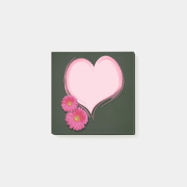 Rosa Heart Flowers - Post it® Notes Post-it Block