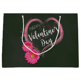 Rosa Heart Flowers Valentindagen Large Gift Bag