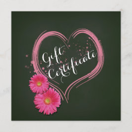 Rosa Heart Flowers Valentines day Gift Certificate