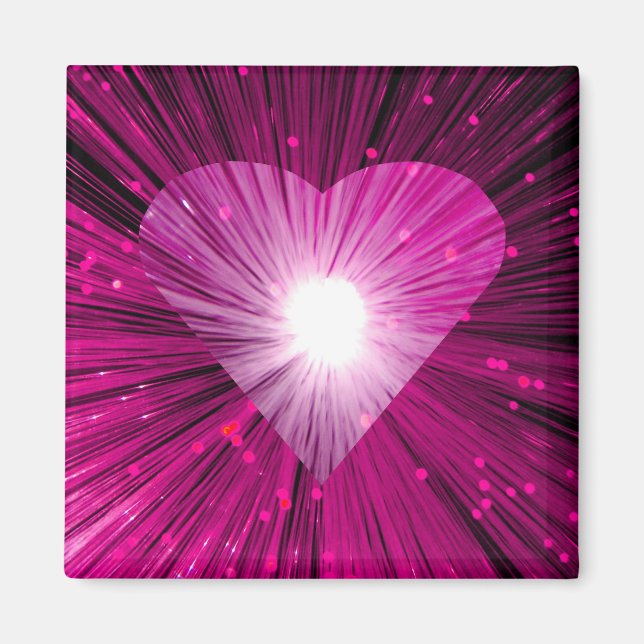 Rosa Heart fyrkantiga kylmagneter Magnet (Framsidan)