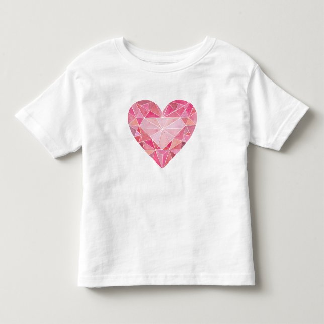 Rosa Heart Gem Art Glam Diamond Kärlek Roligt T Shirt (Framsida)