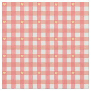 Rosa Heart Gingham  Tyg