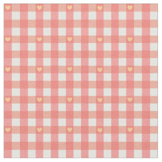 Rosa Heart Gingham Tyg