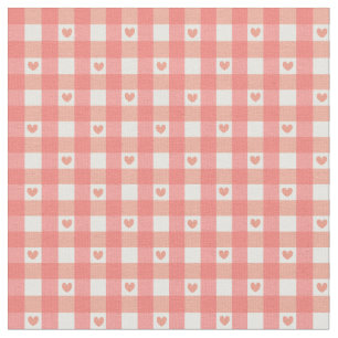 Rosa Heart Gingham Tyg