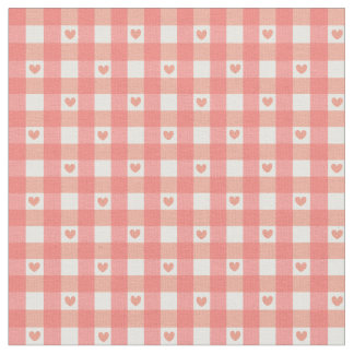 Rosa Heart Gingham Tyg