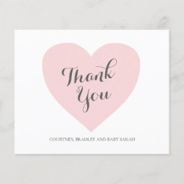 Rosa Heart Girl Girl Baby Shower Tack för ditt kor