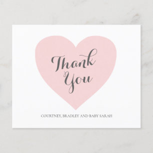 Rosa Heart Girl Girl Baby Shower Tack för ditt kor