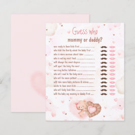Rosa Heart gissar vem Mamma pappa Baby Shower Game