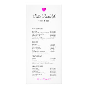 Rosa Heart Hair Stylist White Pris List Meny