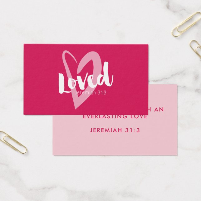 Rosa Heart har älskat dig i skript Alla hjärtans Visitkort (Kontor)