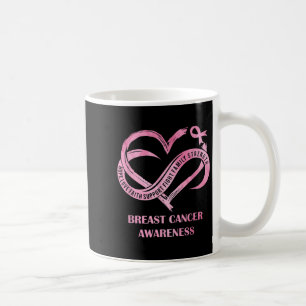 Rosa Heart Hope Kärlek Faith Breast Cancer Awarene Kaffemugg