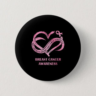Rosa Heart Hope Kärlek Faith Breast Cancer Awarene Knapp