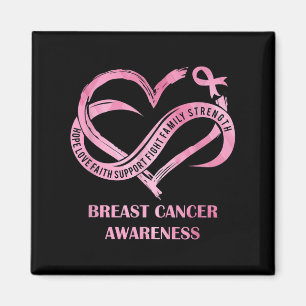 Rosa Heart Hope Kärlek Faith Breast Cancer Awarene Magnet