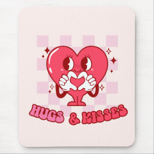 Rosa Heart Hugs och Kisses Musmatta