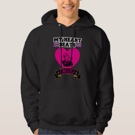 Rosa Heart Idol Singing KPop Music Kärlek Design Hoodie