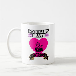 Rosa Heart Idol Singing KPop Music Kärlek Design Kaffemugg