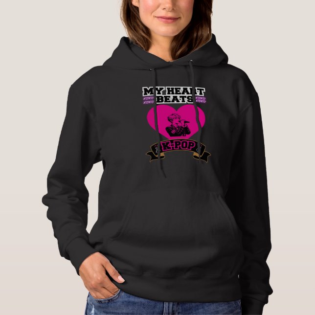Rosa Heart Idol Singing KPop Music Kärlek Design T Shirt (Framsida)