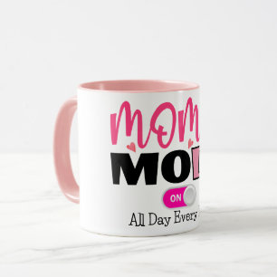 Rosa Heart-kaffe i modernt Mamma-läge Mugg