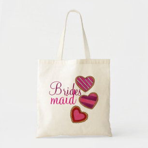 Rosa Heart Kärlek Bröllop Cookies Bridesmaid Gift Tygkasse