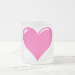 Rosa Heart Kärlek Frostad Glasmugg