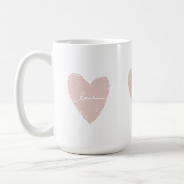 Rosa Heart Kärlek Kaffemugg (Vänster)