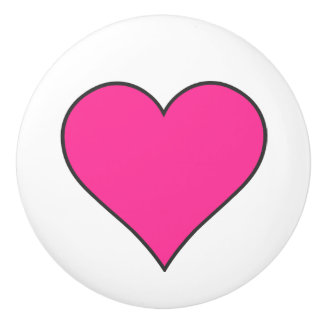 Rosa Heart/keramisk knopp