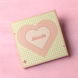 Rosa Heart kontrollerade Mönster Alla hjärtans dag Kakelplatta