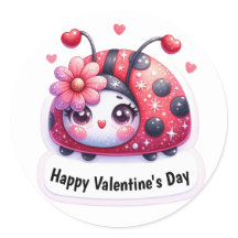 Rosa Heart Ladybug Alla hjärtans dag