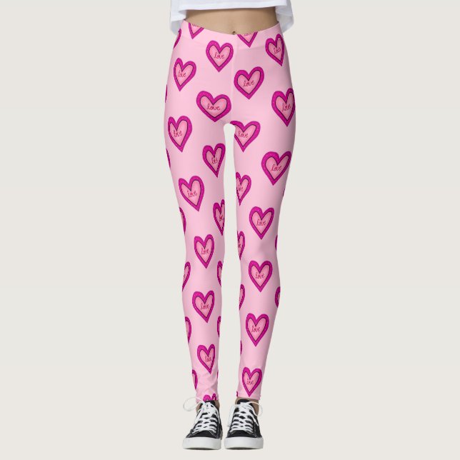 Rosa Heart Leggings (Framsida)