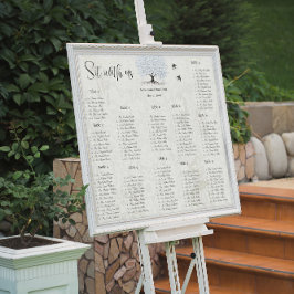 Rosa Heart Löv Träd Love Bird Bröllop Poster