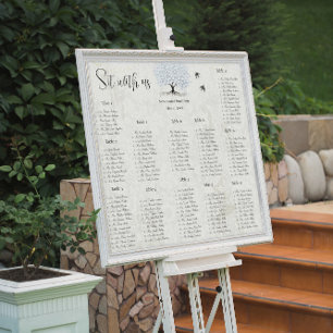 Rosa Heart Löv Träd Love Bird Bröllop Poster