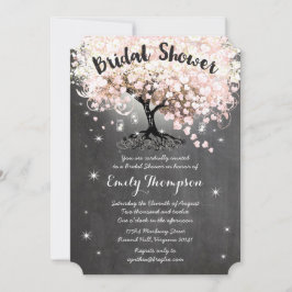 Rosa Heart Löv Träd Möhippa Inbjudan