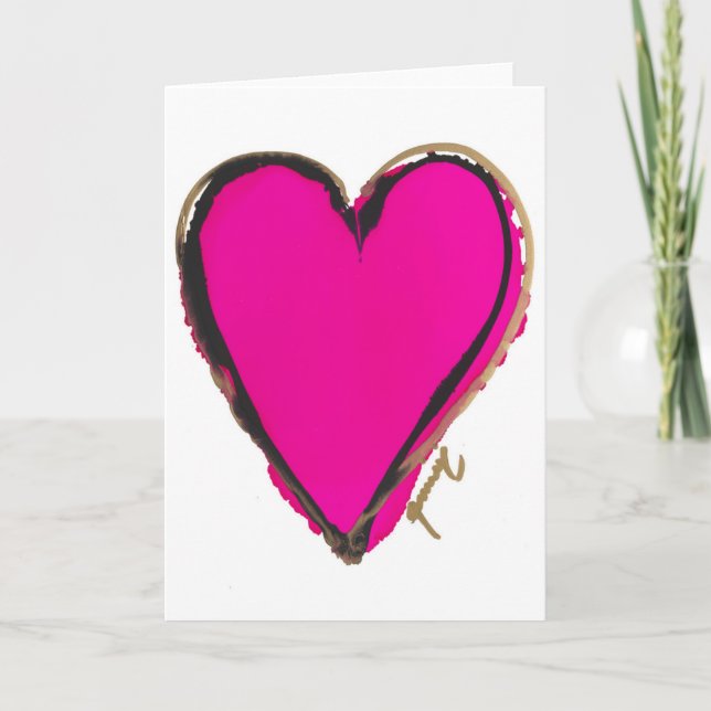 Rosa Heart Lovitude Blank Note Card Tack Kort (Framsida)