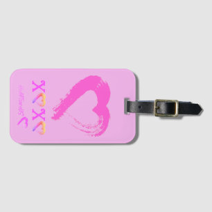 Rosa Heart Luggage Tag Bagagebricka