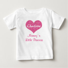 Rosa Heart Mamma's Princess Personlig Namn Tee