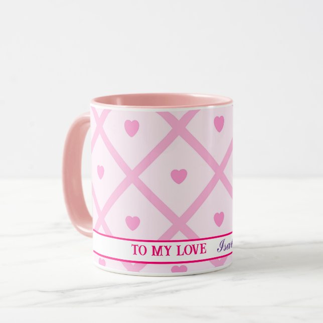 Rosa Heart Modern Play Collection Mugg (Framsida vänster)